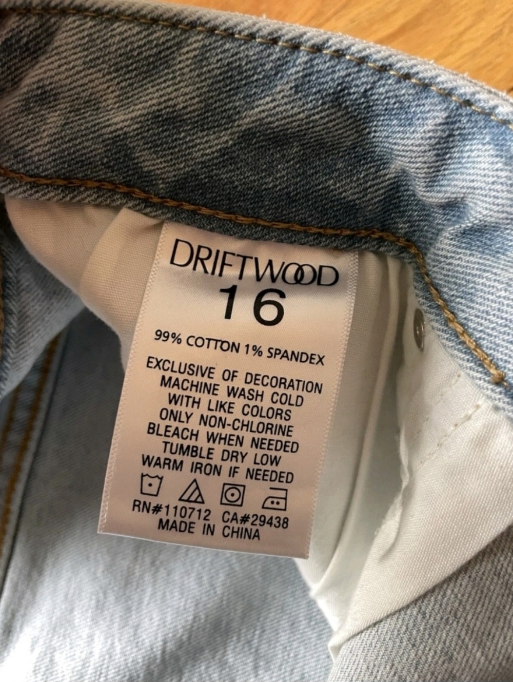 Driftwood Light Wash Denim Jeans - Light Blue - Picture 3 of 7